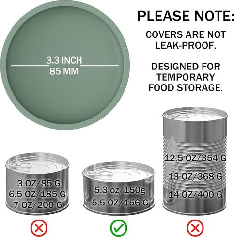 OHMO 2 Pack Pet Food Can Lids, (3.3 in / 85mm) Silicone Pet Food Can Lids Covers for 5.5 oz Cat and Dog Food Cans, Camo&Light Green in Kuwait