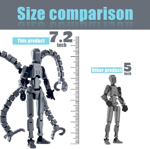 Already Assembled T13 Action Figure Accessories,T13 Multi-Jointed Movable,for Collectors Desktop Decorations t-13 Movability 3D Printed Toys (Gray) in Saudi Arabia