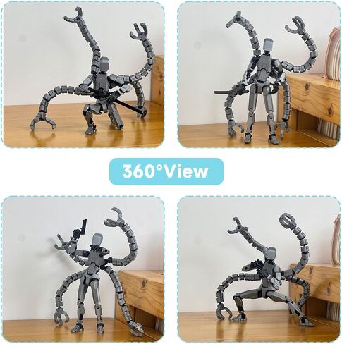 Already Assembled T13 Action Figure Accessories,T13 Multi-Jointed Movable,for Collectors Desktop Decorations t-13 Movability 3D Printed Toys (Gray) in Saudi Arabia