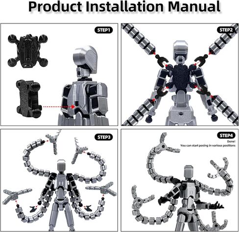Already Assembled T13 Action Figure Accessories,T13 Multi-Jointed Movable,for Collectors Desktop Decorations t-13 Movability 3D Printed Toys (Gray) in Saudi Arabia