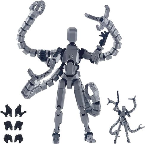 Already Assembled T13 Action Figure Accessories,T13 Multi-Jointed Movable,for Collectors Desktop Decorations t-13 Movability 3D Printed Toys (Gray) in Saudi Arabia