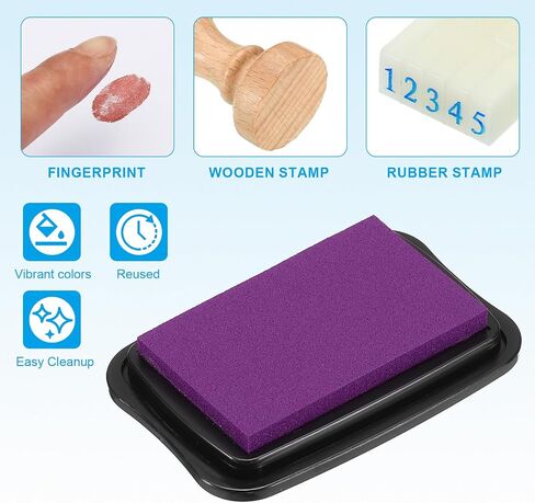 PATIKIL 3"x2" Large Stamp Pad, 2Pcs Washable Craft Ink Pad for Rubber Stamp Card Making Stamping Scrapbook Fingerprint Handprint, Rose Red/Black in Saudi Arabia