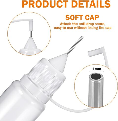 100 Pcs 0.34oz Narrow Tip Applicator Bottle Mini Needle Tip Glue Bottle Applicator Precision Translucent Glue for Alcohol Ink DIY Quilling Acrylic Painting in Saudi Arabia