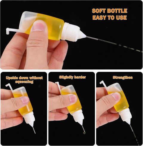 100 Pcs 0.34oz Narrow Tip Applicator Bottle Mini Needle Tip Glue Bottle Applicator Precision Translucent Glue for Alcohol Ink DIY Quilling Acrylic Painting in Saudi Arabia