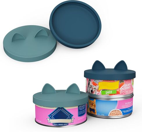 OHMO 2 Pack Pet Food Can Lids, (3.3 in / 85mm) Silicone Pet Food Can Lids Covers for 5.5 oz Cat and Dog Food Cans, Camo&Light Green in Kuwait