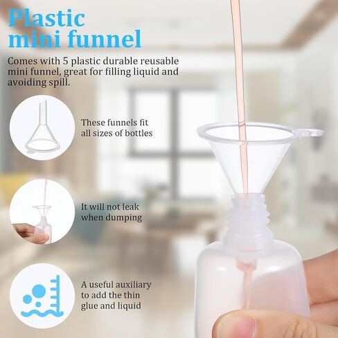 12 Pcs Needle Tip Squeeze Bottle, 30 ML Glue Bottles with 5 Mini Funnels, Precision Tip Applicator Bottles for Small Gluing Projects, Paper Quilling DIY Craft, Acrylic Ink Painting (6 Colors) in Saudi Arabia