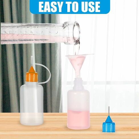 40 Pcs Glue Applicator Bottles 30ML/ 1OZ 10 Colors Precision Needle Tip Squeeze Bottle Fine Head Mini Funnel Painting Accessories for DIY Paint Paper Quilling Craft Glue Ink Liquid Acrylic Party Class in Saudi Arabia