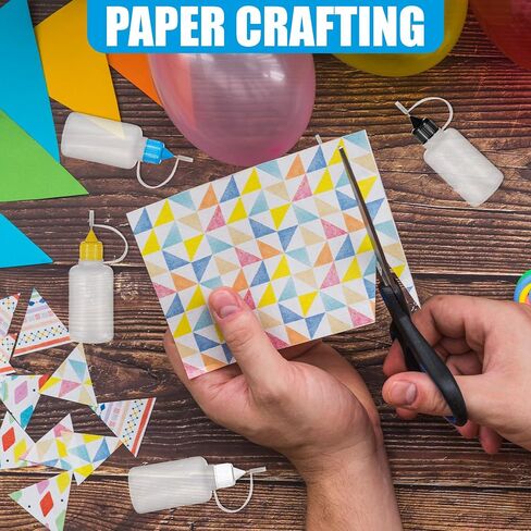 40 Pcs Glue Applicator Bottles 30ML/ 1OZ 10 Colors Precision Needle Tip Squeeze Bottle Fine Head Mini Funnel Painting Accessories for DIY Paint Paper Quilling Craft Glue Ink Liquid Acrylic Party Class in Saudi Arabia