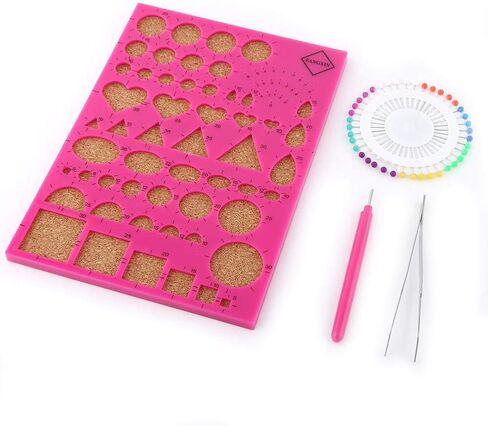 مجموعات أدوات الورق الحرفية (4 ألوان اختيارية) مع لوحة قالب Cork + Tweezer + Needles + أدوات القلم المقطوعة (Rose Red) in Saudi Arabia
