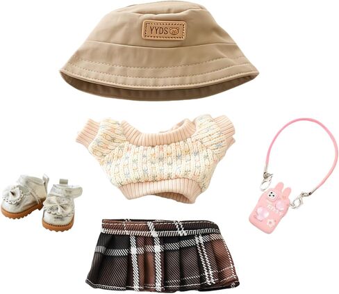 مجموعة ملابس دمية 17 سم (بدون دمية) ، 3 قطع ملابس ملابس لثلاثي دلصة الدمية 6.7 بوصة ، وملحقات الأزياء أنيقة وملحق in Kuwait