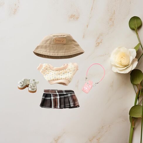 مجموعة ملابس دمية 17 سم (بدون دمية) ، 3 قطع ملابس ملابس لثلاثي دلصة الدمية 6.7 بوصة ، وملحقات الأزياء أنيقة وملحق in Kuwait