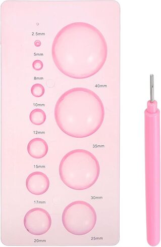 MECCANIXITY Quilling Tools 6.8x3.3 Inch, Half Ball Domes 2-Row Crimper Tools with Quilling Pen for 3D Flower Pots Crafts, Pink in Saudi Arabia