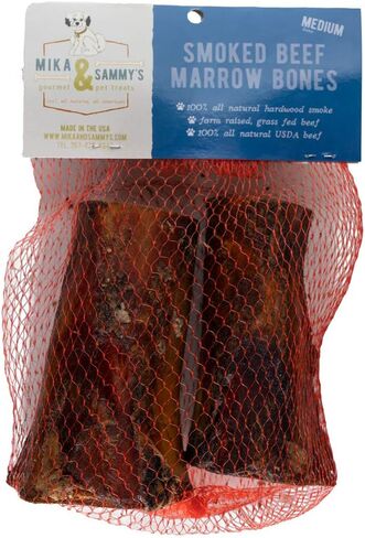 Mika & Sammy's Smoked Beef Marrow Dog Bones for Medium and Ambraction Made في الولايات المتحدة الأمريكية in Kuwait
