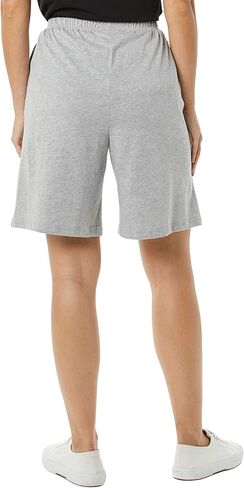 AmeriMark Women’s Shorts - Full Elastic Waist Athletic Bermuda Shorts - Ladies 100% Cotton Pull-On Golf Shorts with Pockets White 2X in Saudi Arabia