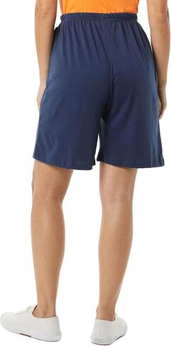 AmeriMark Women’s Shorts - Full Elastic Waist Athletic Bermuda Shorts - Ladies 100% Cotton Pull-On Golf Shorts with Pockets White 2X in Saudi Arabia