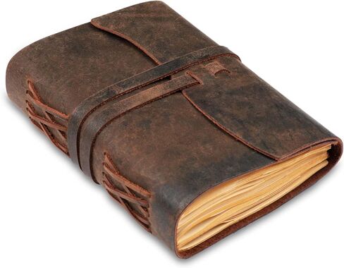 LEATHER VILLAGE Leather Journal-8"X6"-Rustic Brown in Kuwait