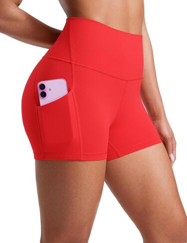 CRZ YOGA Womens Butterluxe Biker Shorts with Pockets 3 Inches - High Waisted Volleyball Workout Athletic Yoga Shorts Deep Purple X-Small in Saudi Arabia
