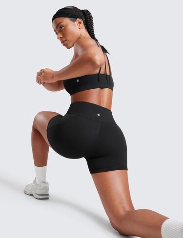 CRZ YOGA Womens Butterluxe Biker Shorts with Pockets 3 Inches - High Waisted Volleyball Workout Athletic Yoga Shorts Deep Purple X-Small in Saudi Arabia