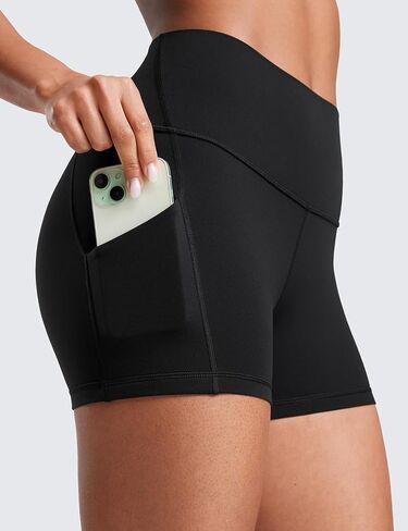 CRZ YOGA Womens Butterluxe Biker Shorts with Pockets 3 Inches - High Waisted Volleyball Workout Athletic Yoga Shorts Deep Purple X-Small in Saudi Arabia