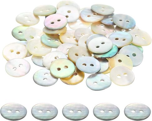 Patikil 50 PCS 12.5mm أم لؤلؤة الأزرار ، 2 فتحات MOP أزرار قذيفة اللؤلؤ الطبيعية لخياطة ملابس الملابس دعاوى القميص DIY الزخرفة ، رمادي in Kuwait