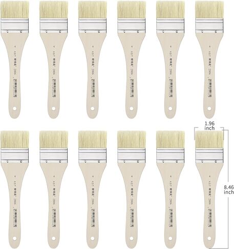 XDT#2806 Hake Artist Paint Brush 12 Piece Set #1.37in, Hog Bristle Flat Brushes for Painting, Acrylic Oil Watercolor in Saudi Arabia