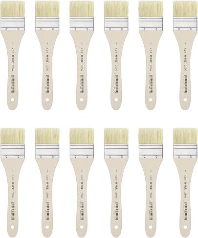 XDT#2806 Hake Artist Paint Brush 12 Piece Set #1.37in, Hog Bristle Flat Brushes for Painting, Acrylic Oil Watercolor in Saudi Arabia