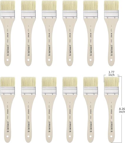 XDT#2806 Hake Artist Paint Brush 12 Piece Set #1.37in, Hog Bristle Flat Brushes for Painting, Acrylic Oil Watercolor in Saudi Arabia