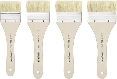 XDT#2806 Hake Artist Paint Brush 12 Piece Set #1.37in, Hog Bristle Flat Brushes for Painting, Acrylic Oil Watercolor in Saudi Arabia