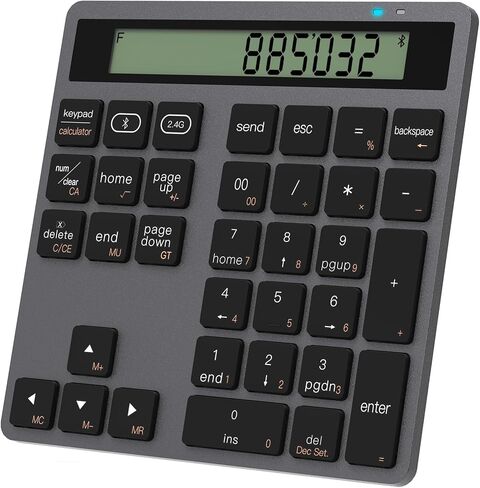 لوحة مفاتيح رقمية بلوتوث، لوحة مفاتيح لاسلكية 34 مفتاحًا لوحة أرقام خارجية للكمبيوتر المحمول والكمبيوتر اللوحي والهاتف الذكي iPad المتوافقة مع MacBook Windows Surface Pro in Kuwait