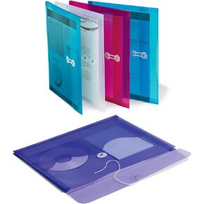 Office Depot Poly String Envelopes, Letter Size, Assorted Colors, Pack Of 5, 9101