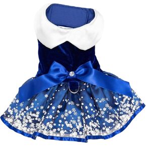 Holiday Dog Harness Dress - Snowflakes (Small)