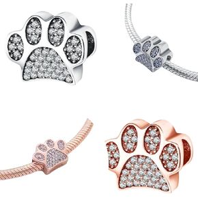 925 Sterling Silver Original White Pet Cat and Dog Claw Beads Charms Women Women Making Anniversary for Gift