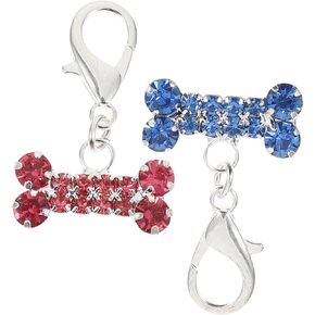 Didiseaon 2Pcs Rhinestone Pet Collar Pendants Decorative Dog Charms Cute Hanging Accessories for Cat Collars Pendant for Pet and Keychains
