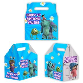 Kids Movies Candy Gable Box for Birthday Party Favors 12 Pack - 4.4x4.5in (Trolls Happy Birthday)