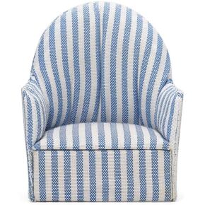 Odoria 1/12 Miniature Chair Armchair Dollhouse Furniture Accessories, Blue and White Stripe