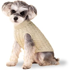 Dog Sweater, Khaki XL Dog Pullover Sweater, Turtleneck Knitwear, Dog Outfits for Small Dogs and Medium Dogs, Warm Clothes for Bulldog, Poodle, Yorkshire, Cocker Spanie etc.