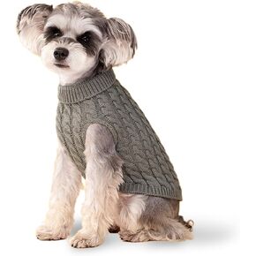 Dog Sweater, Grey L Dog Pullover Sweater, Turtleneck Knitwear, Dog Outfits for Small Dogs and Medium Dogs, Warm Clothes for Bulldog, Poodle, Yorkshire, Cocker Spanie etc.
