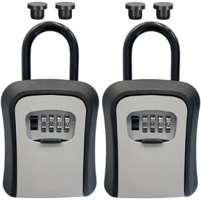 Lock Box Combination Code Lockbox, Portable Wall Mount Waterproof Security Safe Box for Outside Outdoor Home Office Door Handle, Gray (Gray, 1 Pcs)