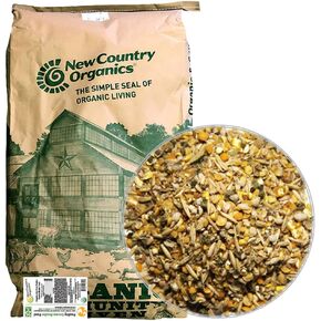 New Country Organics | Organic Grower/Broiler Feed for Growing Chickens | Soy-Free | 19% Protein | Certified Organic and Non-GMO | 25 lbs