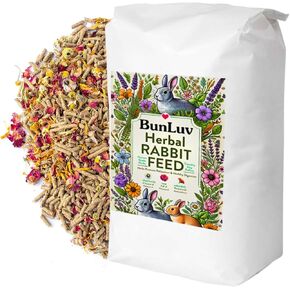Pampered Chicken Mama Herbal Rabbit Feed 25 LB Bag: Premium Rabbit Food Made with Timothy Hay & Organic Herbs