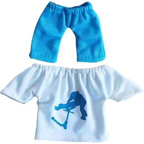 Mini Finger Clothes for Kids | Fingertip Pants T-Shirt Set Fingerboarding Scooter Skateboards Accessories Interactive Toys Game Movement Party Favors Children Boys Girls Fun Gifts, Blue
