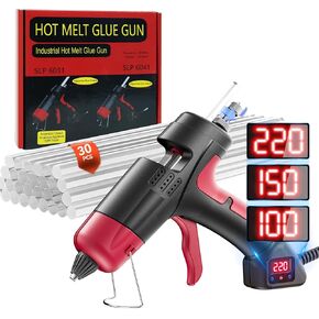 Digital Display Temperature-Controlled Hot Glue Gun Kit with Adjustable Glue Flow, 30W Fast Preheating, Mini Glue Gun with 30 Sticks for DIY Craft, Home Repair, and Decoration