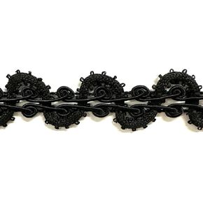 1" Designer Braid Gimp Trim - 10 Continuous Yards! Made in USA! (Black)