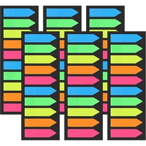 1200PCS Sticky Tabs, Colored Page Markers, Arrow Notes, Removes Cleanly Book Tabs for Page Marking and Annotating Books, Fluorescent Translucent Note Flags for Books, Notebook and Documents