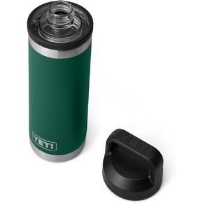زجاجة YETI Rambler سعة 18 أونصة، معزولة بالفراغ، من الفولاذ المقاوم للصدأ مع غطاء للمضغ
