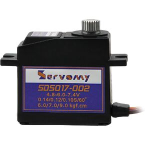 Servomy-SDS017, 17G Full Metal Gear High Torque Digital Micro Servo, 10kgf.cm 0.09sec/60° 8.4V, Dual Ball Bearings Metal Arm, Compact High Speed Micro Servo for RC Planes, Cars, Robotics