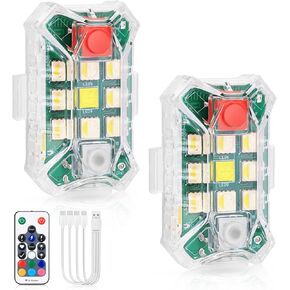 FPVERA Drone Strobe Light, Anti Collision Light for FAA Night Flying, Rechargable Flash Led Lamp, Fits for DJI Neo,Mini 4 Pro, Avata 2,Mini 4k,Air 3S (2pc)
