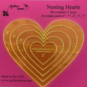 Nested Heart Templates for Quilting and Crafts