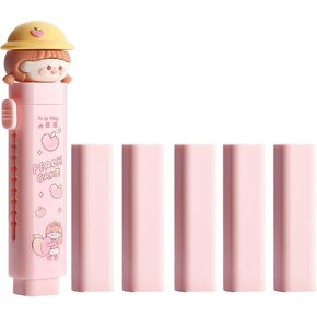 5 +1 Pack Cute Cartoon Erasers Set Rubber Pencil Erasers for Kids Students Office School Supplies (Green Panda)