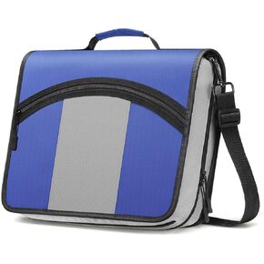 MoKo Zipper Binder, 3-Inch 3 Rings Binder with Zipper, 600 Sheet Capacity Multi-Pocket School Bag Organizer, Handle and Shoulder Strap Included, Black & Gray